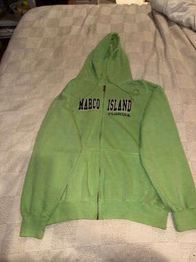 Marco Island Florida Green Zip-Up Hoodie